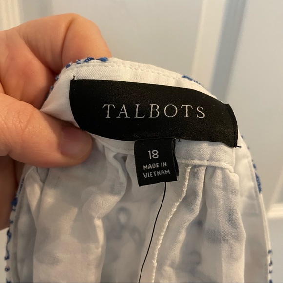 Talbots Geo Eyelet Midi Skirt in Port Blue/Multi 18 - Picture 8 of 10